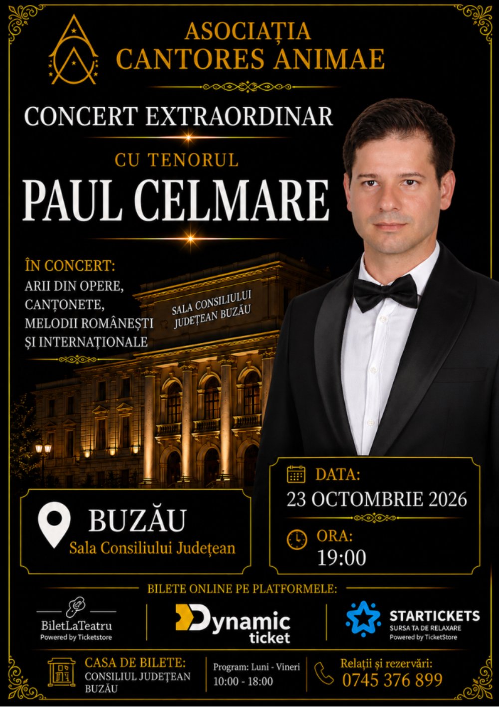 Concert Extraordinar cu tenorul Paul Celmare – O seară de neuitat la Buzău