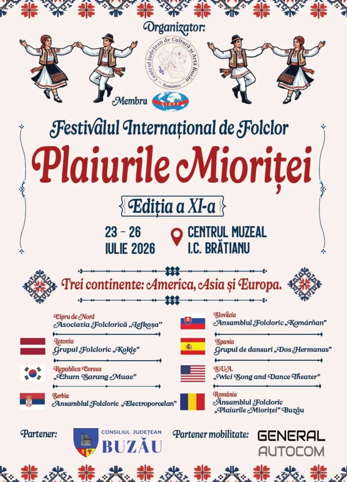 BUZĂU DEVINE CAPITALA FOLCLORULUI MONDIAL! FESTIVALUL „PLAIURILE MIORIȚEI” ADUCE TRADIȚII DIN ÎNTREAGA LUME