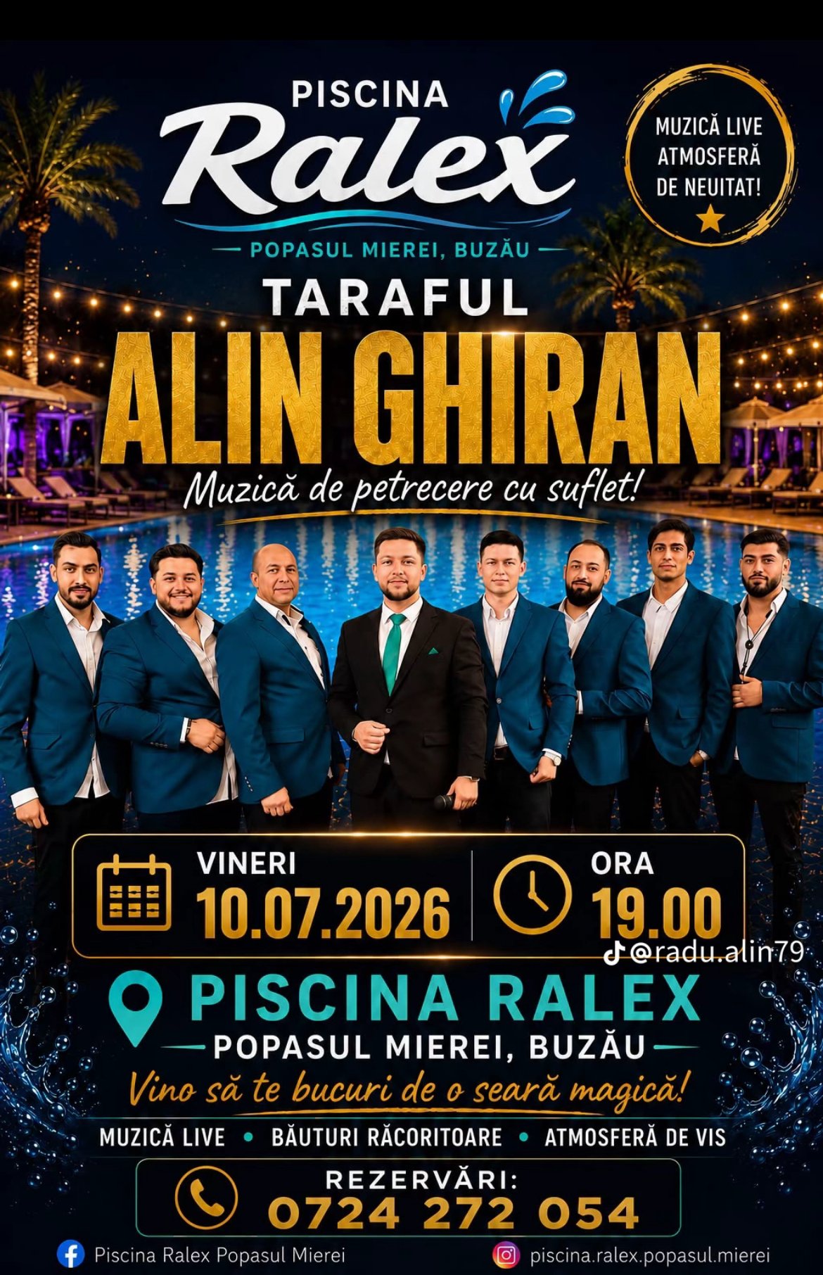 Alin Ghiran cântă live la Popasul Mierei, iar Piscina Ralex te așteaptă pentru o zi perfectă de vară!