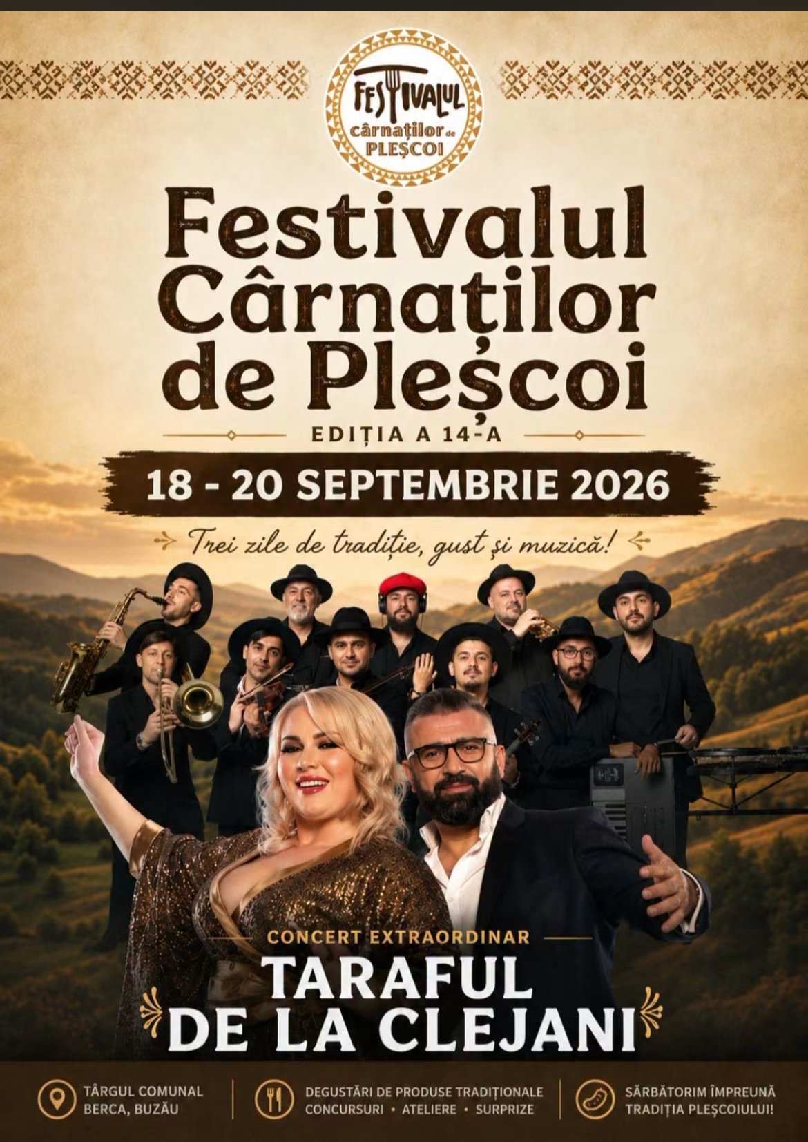 Berca, în sărbătoare: Festivalul Cârnaților de Pleșcoi 2026 – tradiție, gust autentic și muzică de neuitat