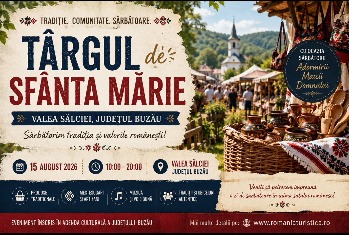 Târgul de Sfânta Mărie – Valea Sălciei, județul Buzău | 15 august 2026